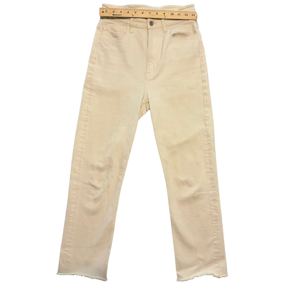 & Other Stories Los Angeles Atelier Cream Raw Hem Straight Leg Jeans EUR 38 - Picture 3 of 8